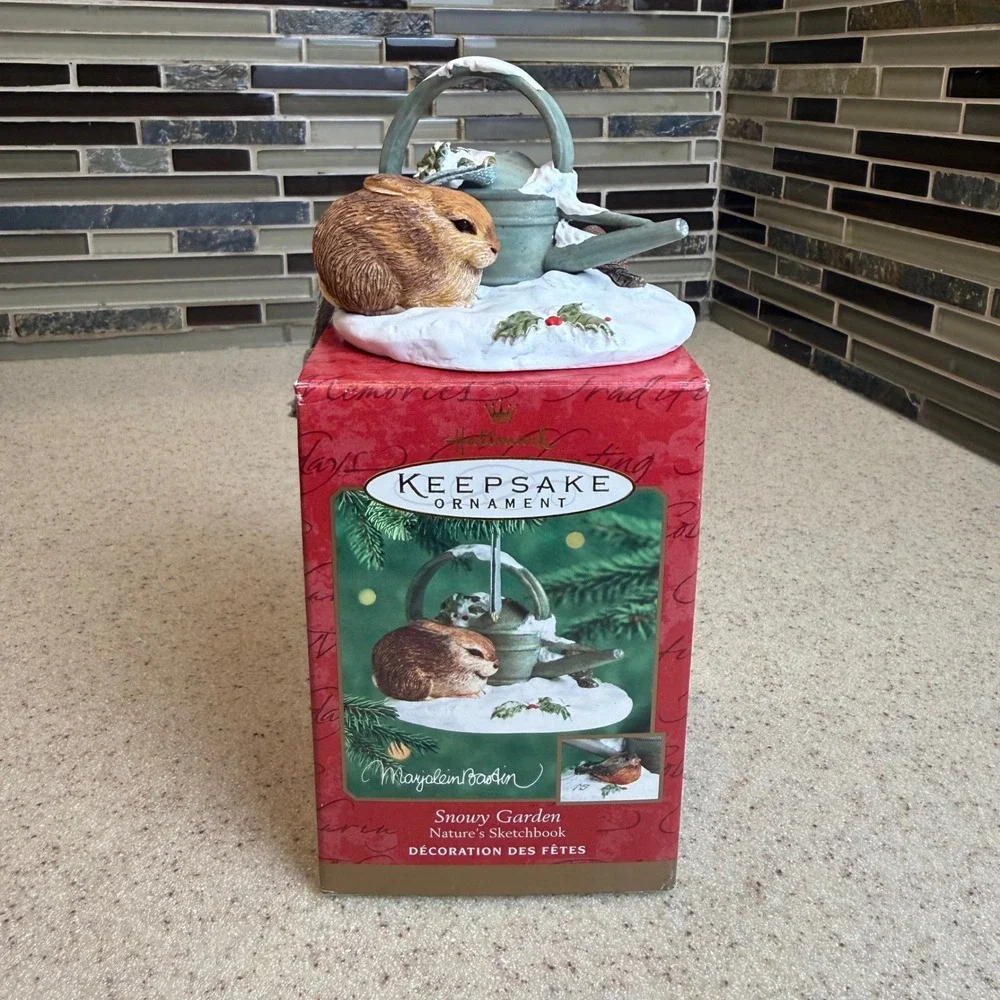 VTG Hallmark Keepsake Ornament 2000 Snowy Garden Marjolein Bastin Rabbit Bird
